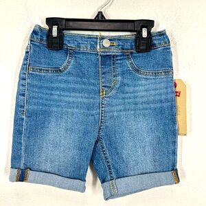 Levi's Girls Size 4T Medium Wash Bermuda Shorts Elastic Waist Summer Casual NWT